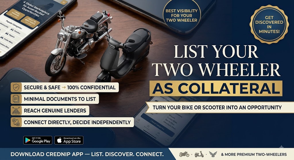 Bikes & Two-Wheeler Collateral on Crednip