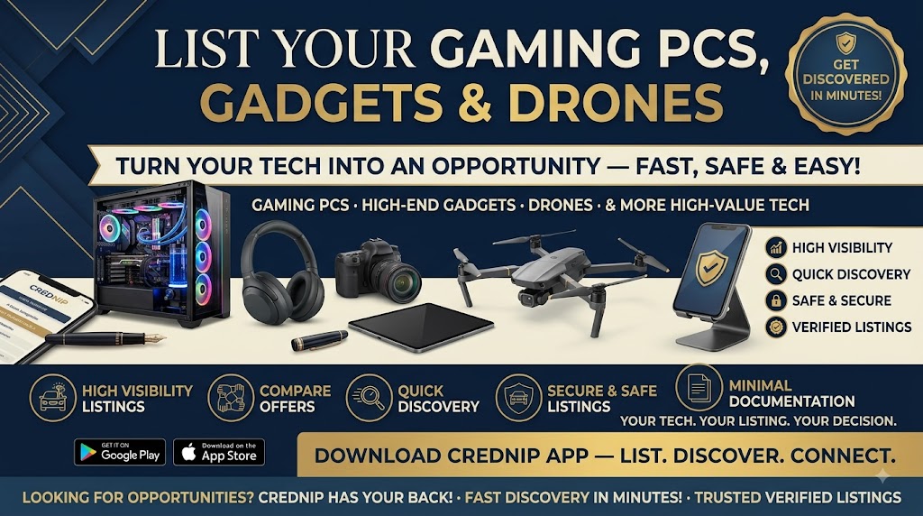 List Your Gaming PCs, Gadgets & Drones As Collateral on Crednip